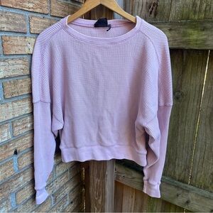 Urban Outfitters Pink Waffle Knit Sweater